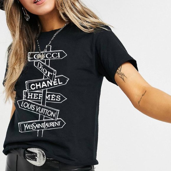 Kikiboheme Tops - Designer Lane Fashion Names Black Womens T-Shirt NEW